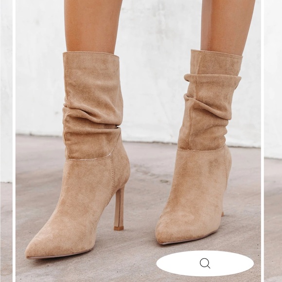 KALIANA FAUX SUEDE SCRUNCH BOOTIES Size 6.5 NWT - Picture 2 of 3